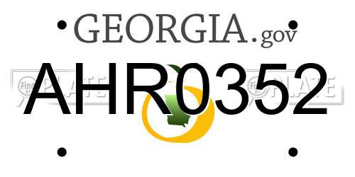 AHR0352 Georgia License Plate
