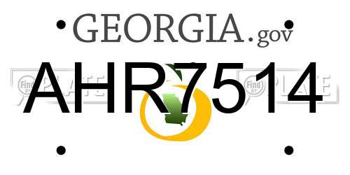 AHR7514 Georgia License Plate