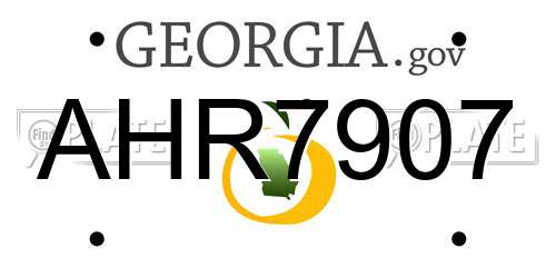 AHR7907 Georgia License Plate