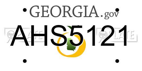 AHS5121 Georgia License Plate
