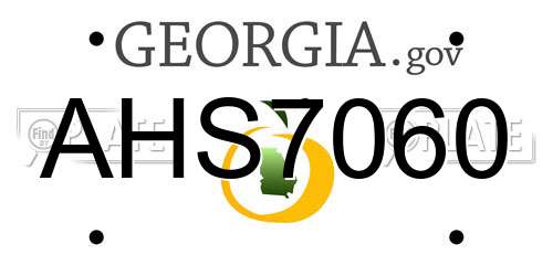 AHS7060 Georgia License Plate