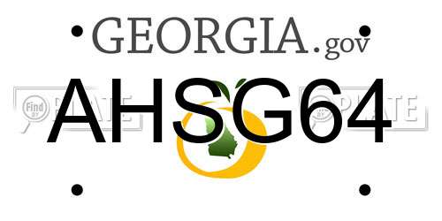 AHSG64 Georgia License Plate
