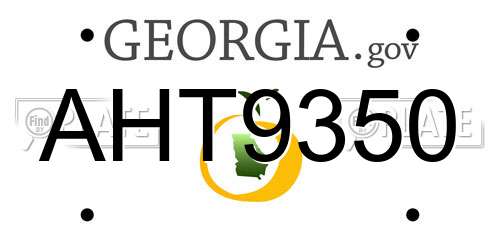 AHT9350 Georgia License Plate