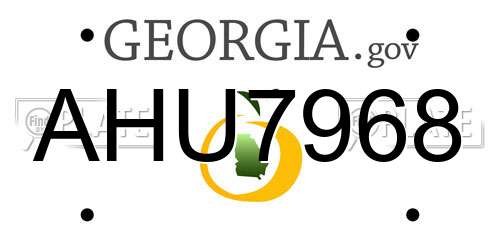AHU7968 Georgia License Plate