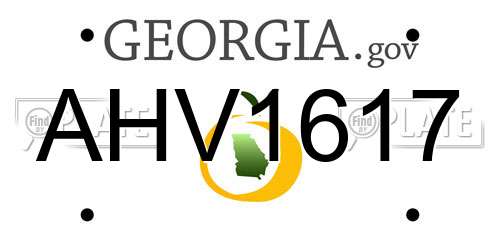 AHV1617 Georgia License Plate