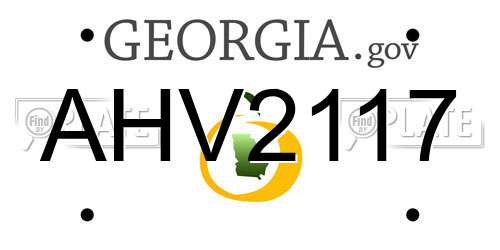 AHV2117 Georgia License Plate