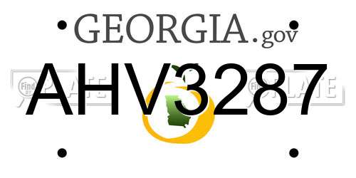 AHV3287 Georgia License Plate