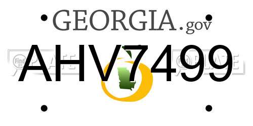 AHV7499 Georgia License Plate