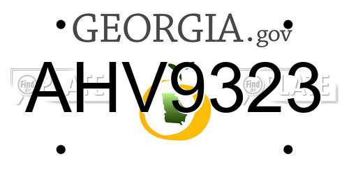 AHV9323 Georgia License Plate