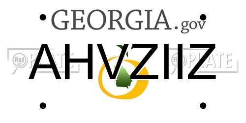 AHVZIIZ Georgia License Plate
