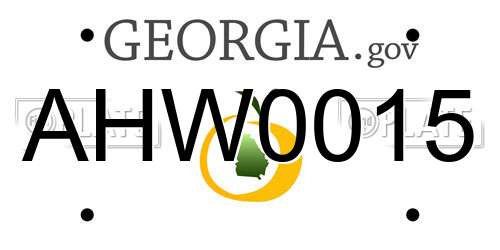 AHW0015 Georgia License Plate