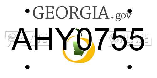 AHY0755 Georgia License Plate