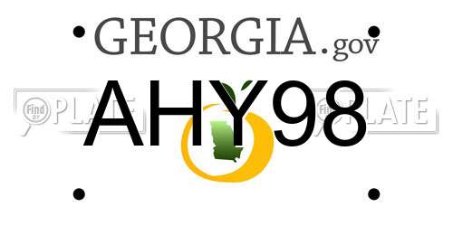 AHY98 Georgia License Plate
