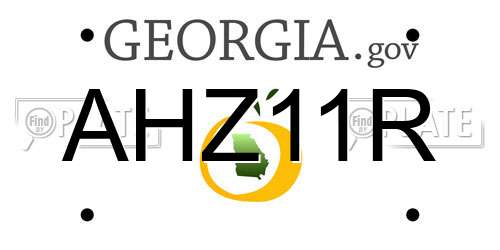 AHZ11R Georgia License Plate