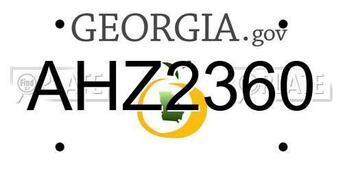 AHZ2360 Georgia License Plate