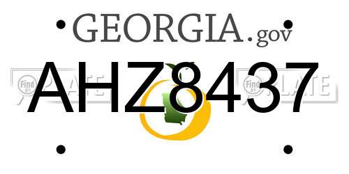 AHZ8437 Georgia License Plate