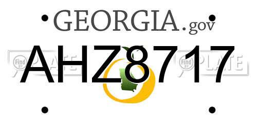 AHZ8717 Georgia License Plate