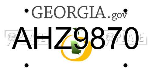 AHZ9870 Georgia License Plate