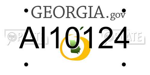AI10124 Georgia License Plate