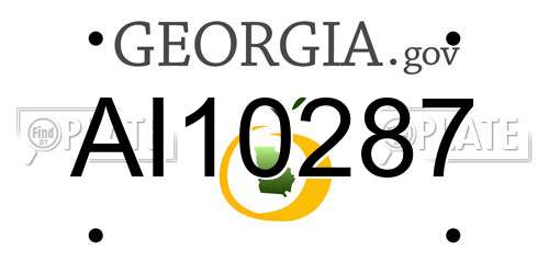AI10287 Georgia License Plate