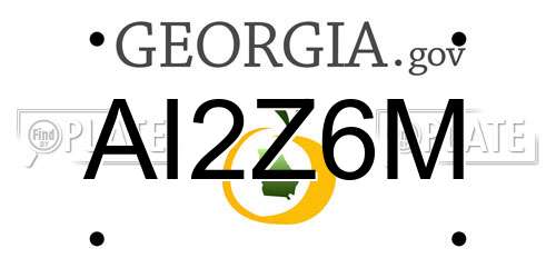 AI2Z6M Georgia License Plate