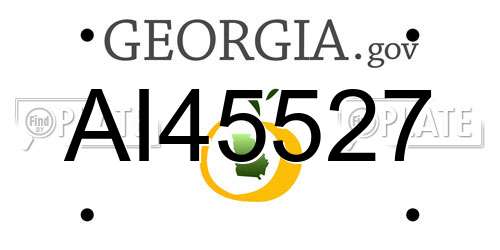 AI45527 Georgia License Plate