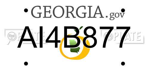 AI4B877 Georgia License Plate