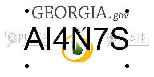 AI4N7S Georgia License Plate