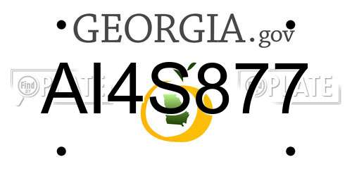 AI4S877 Georgia License Plate