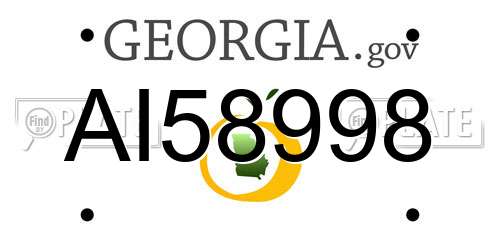 AI58998 Georgia License Plate