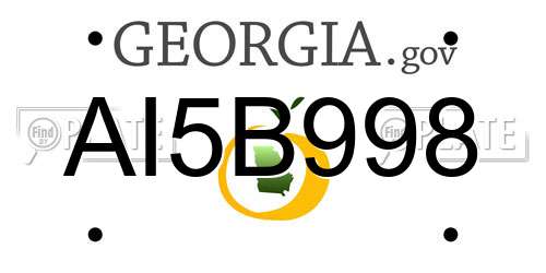 AI5B998 Georgia License Plate