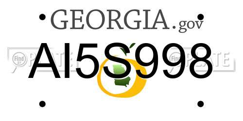 AI5S998 Georgia License Plate