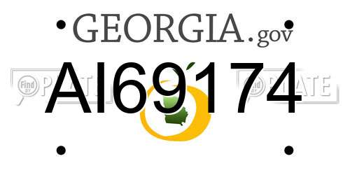 AI69174 Georgia License Plate