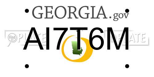 AI7T6M Georgia License Plate
