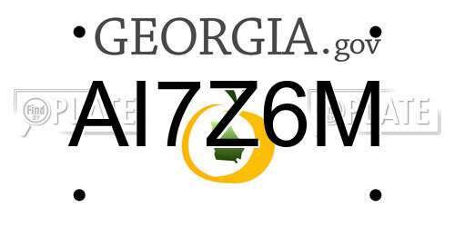 AI7Z6M Georgia License Plate