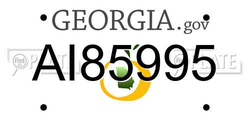 AI85995 Georgia License Plate