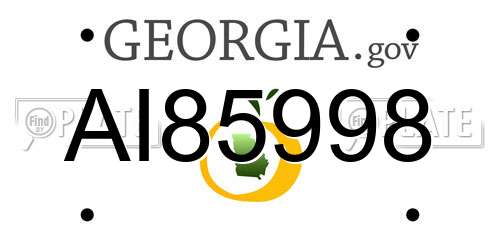 AI85998 Georgia License Plate