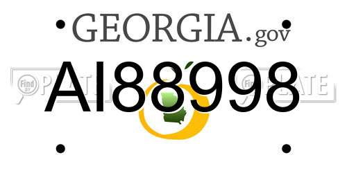 AI88998 Georgia License Plate