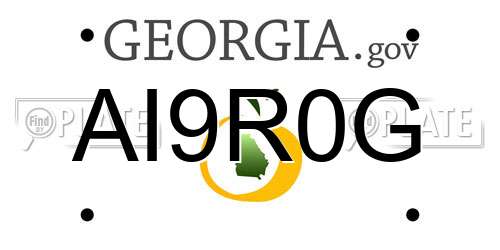 AI9R0G Georgia License Plate