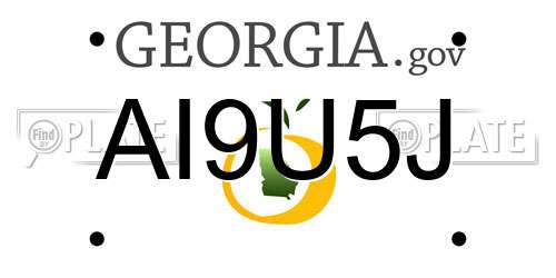 AI9U5J Georgia License Plate