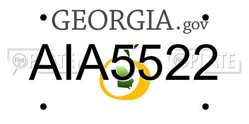 AIA5522 Georgia License Plate