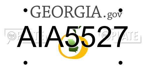 AIA5527 Georgia License Plate