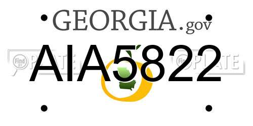 AIA5822 Georgia License Plate