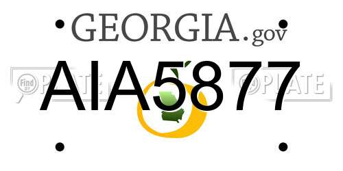 AIA5877 Georgia License Plate