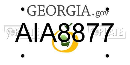 AIA8877 Georgia License Plate