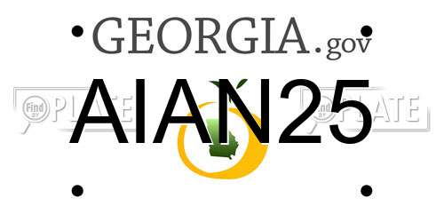 AIAN25 Georgia License Plate