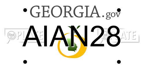 AIAN28 Georgia License Plate