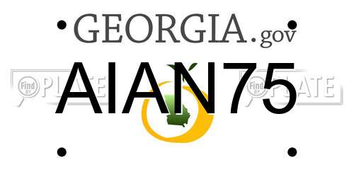 AIAN75 Georgia License Plate