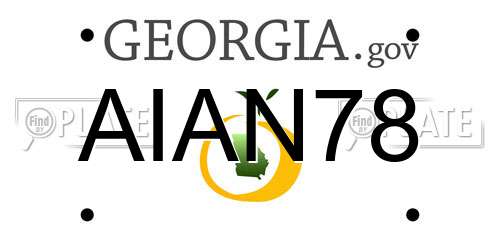 AIAN78 Georgia License Plate