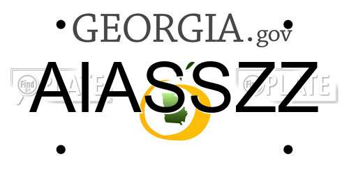 AIASSZZ Georgia License Plate